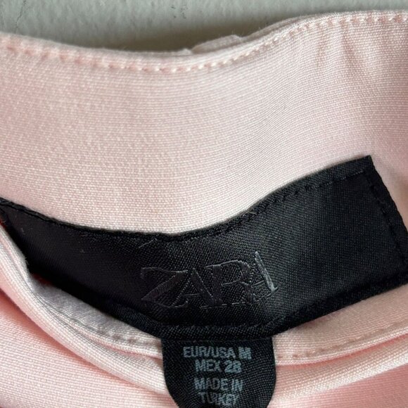 Zara Womens Bloggers Favorite Strapless Satin Effect Jumpsuit Pale Pink Medium - Picture 13 of 13